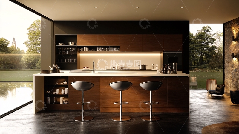 高清大图下载【趣麦麦图】现代极简风格厨房