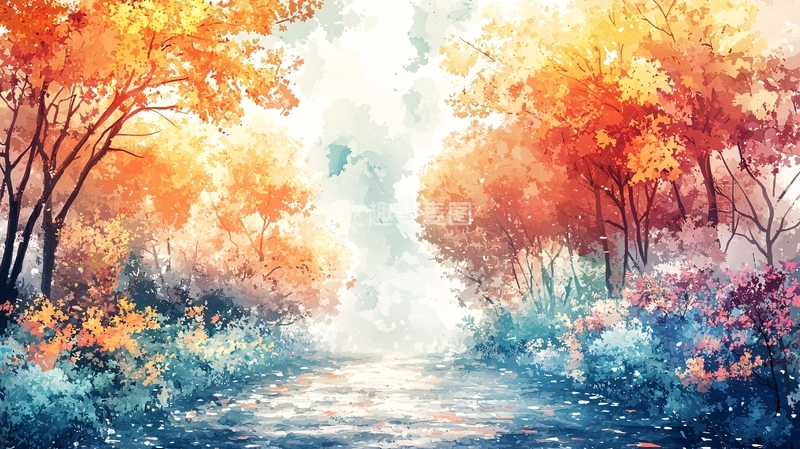 高清大图下载【趣麦麦图】秋日森林小路