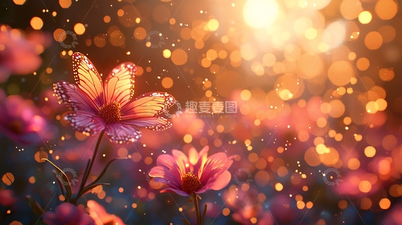 高清大图下载【趣麦麦图】光影花海