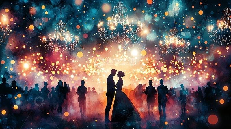 高清大图下载【趣麦麦图】星空下热恋情侣