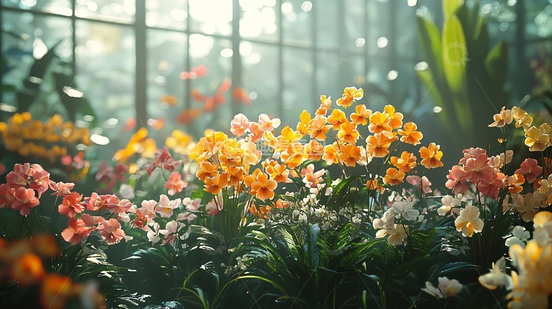 高清大图下载【趣麦麦图】阳光洒满花房