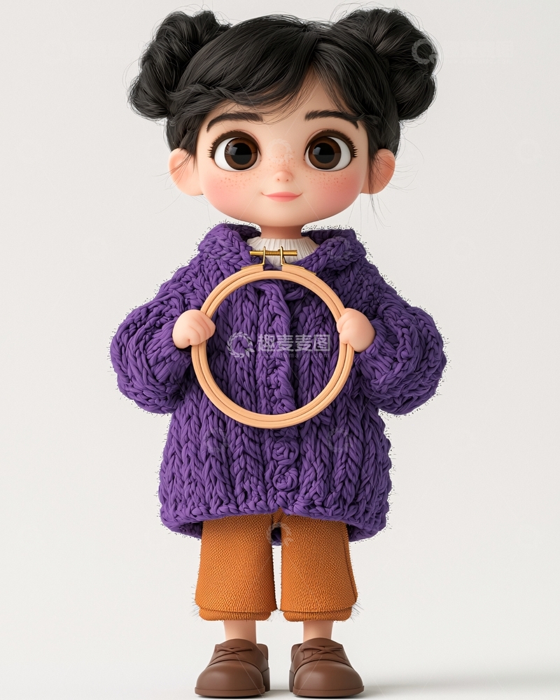 高清大图下载【趣麦麦图】可爱卡通女孩