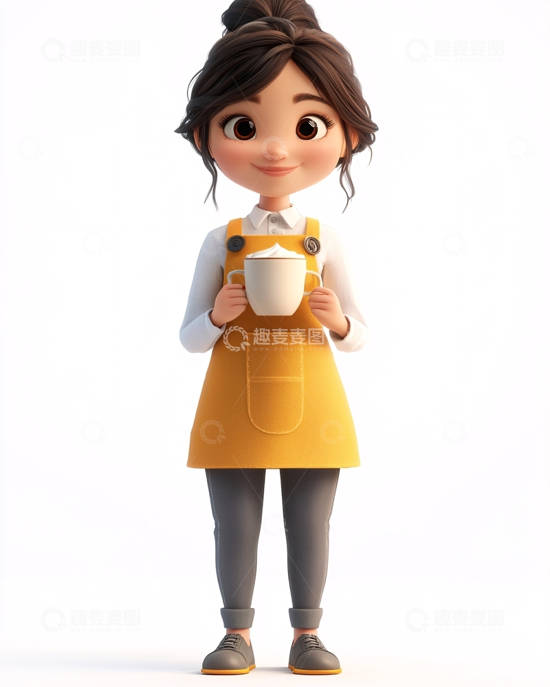 高清大图下载【趣麦麦图】可爱卡通女孩