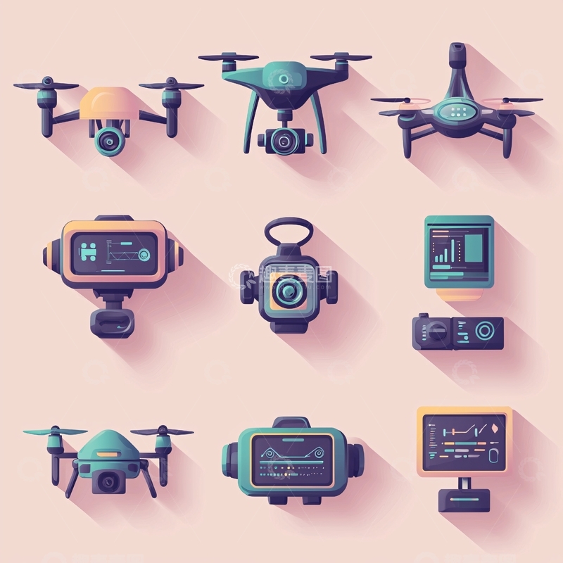 高清大图下载【趣麦麦图】无人机图标素材