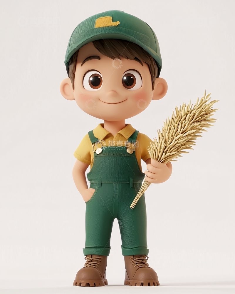 高清大图下载【趣麦麦图】卡通农场小男孩