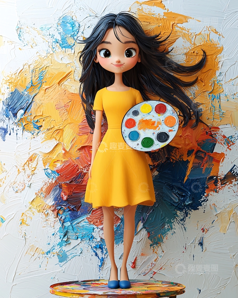 高清大图下载【趣麦麦图】可爱卡通女孩