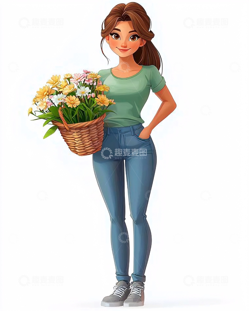 高清大图下载【趣麦麦图】卡通女孩178