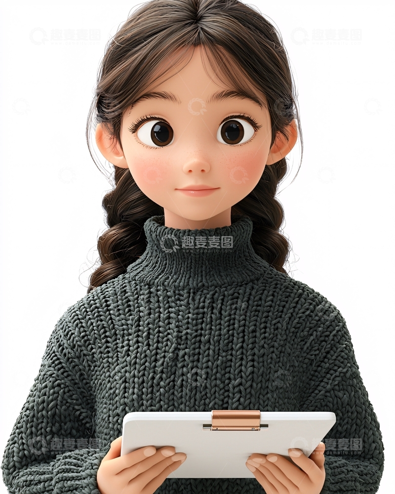 高清大图下载【趣麦麦图】可爱卡通女孩