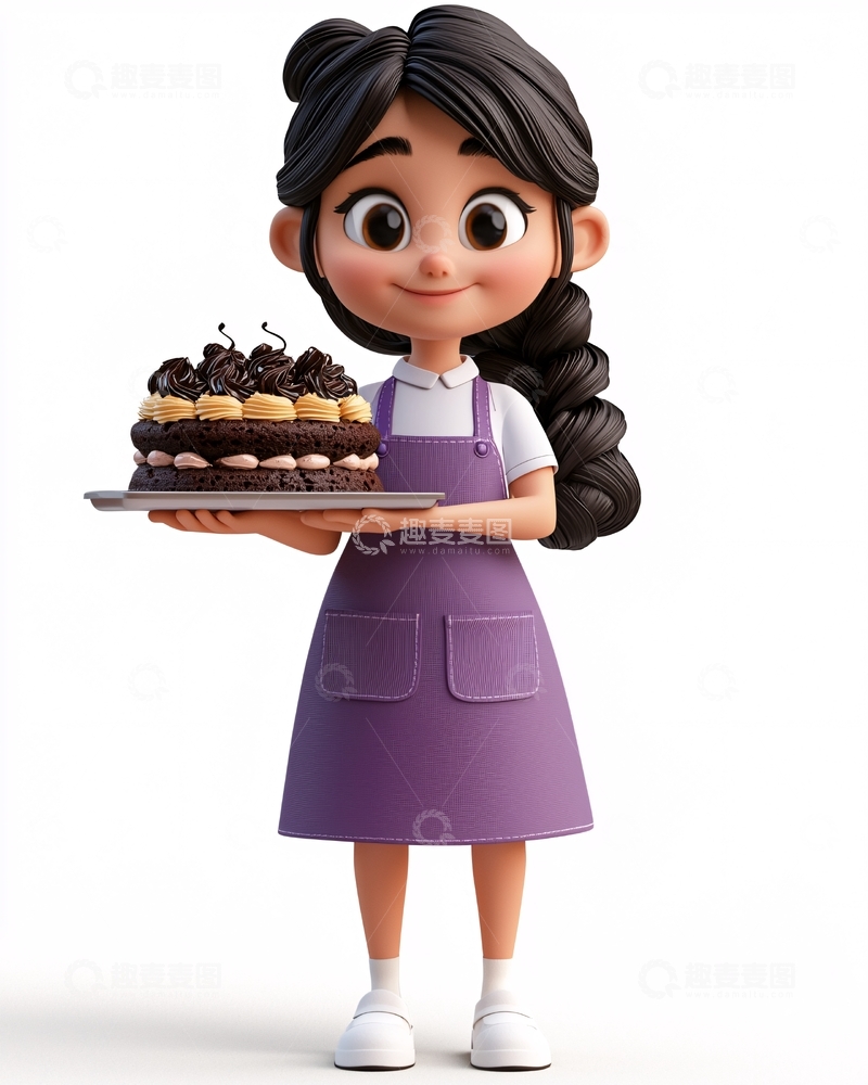 高清大图下载【趣麦麦图】可爱卡通女孩