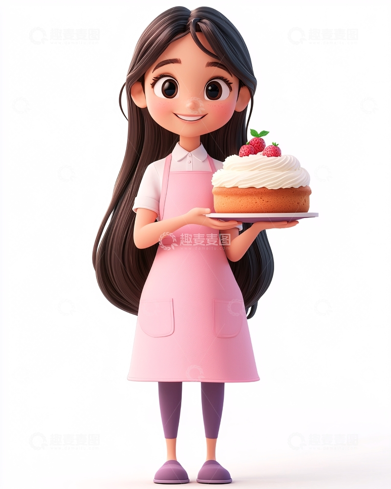 高清大图下载【趣麦麦图】可爱卡通女孩