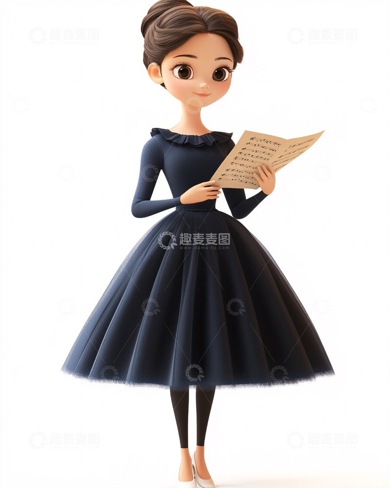高清大图下载【趣麦麦图】可爱卡通女孩