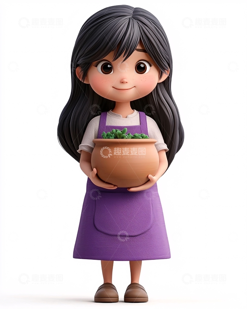 高清大图下载【趣麦麦图】卡通女孩205