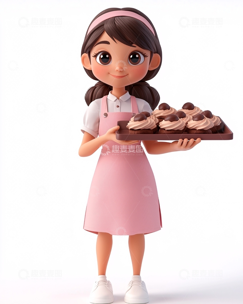 高清大图下载【趣麦麦图】可爱卡通女孩