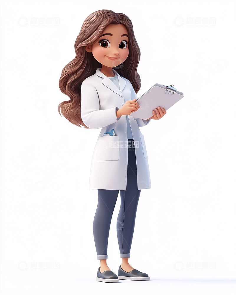 高清大图下载【趣麦麦图】卡通女医生