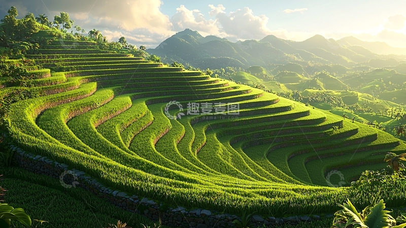 高清大图下载【趣麦麦图】梯田