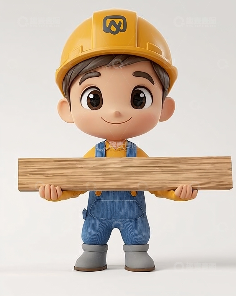 高清大图下载【趣麦麦图】卡通小工人