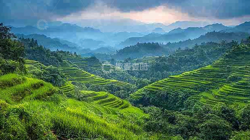 高清大图下载【趣麦麦图】梯田
