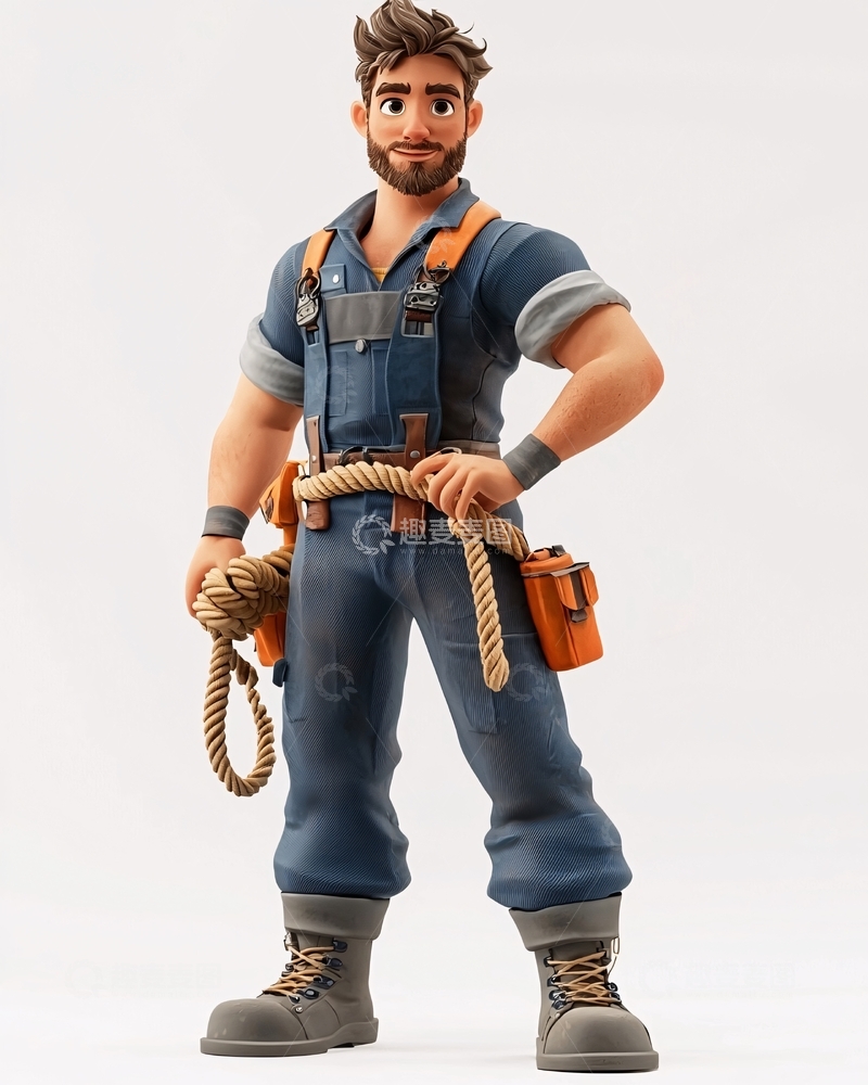 高清大图下载【趣麦麦图】帅气卡通修理工