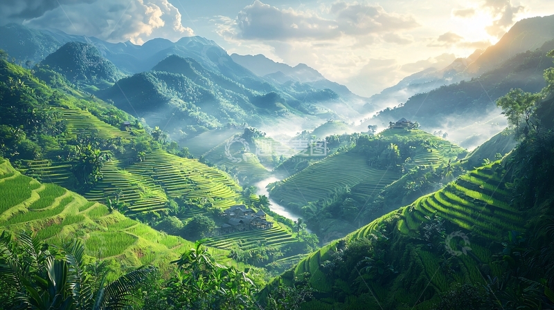 高清大图下载【趣麦麦图】壮丽山河梯田美景