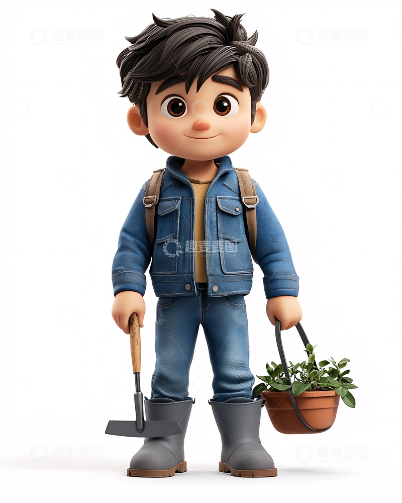 高清大图下载【趣麦麦图】卡通男孩