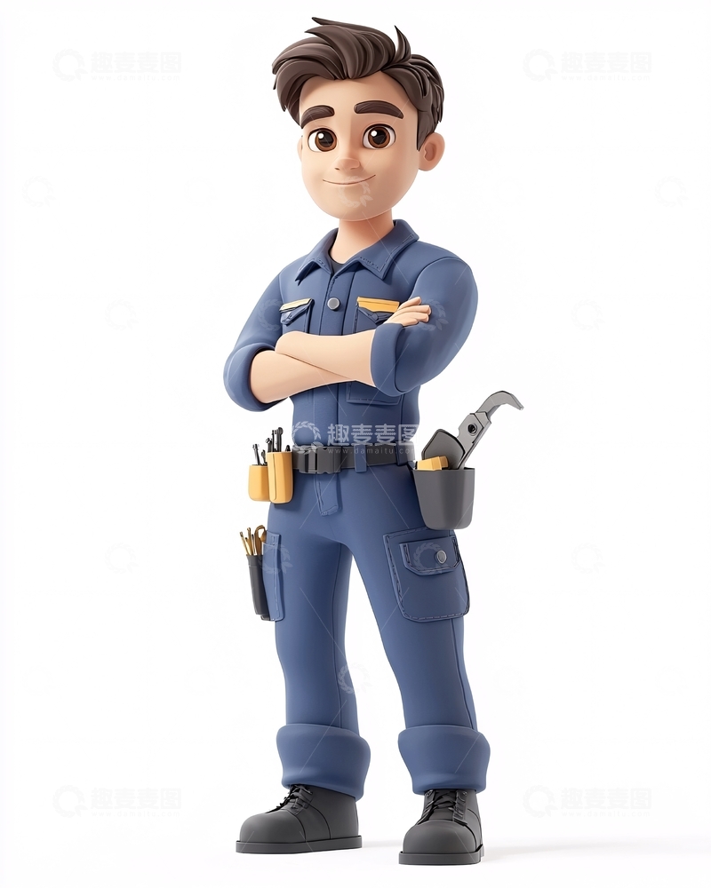 高清大图下载【趣麦麦图】卡通维修工