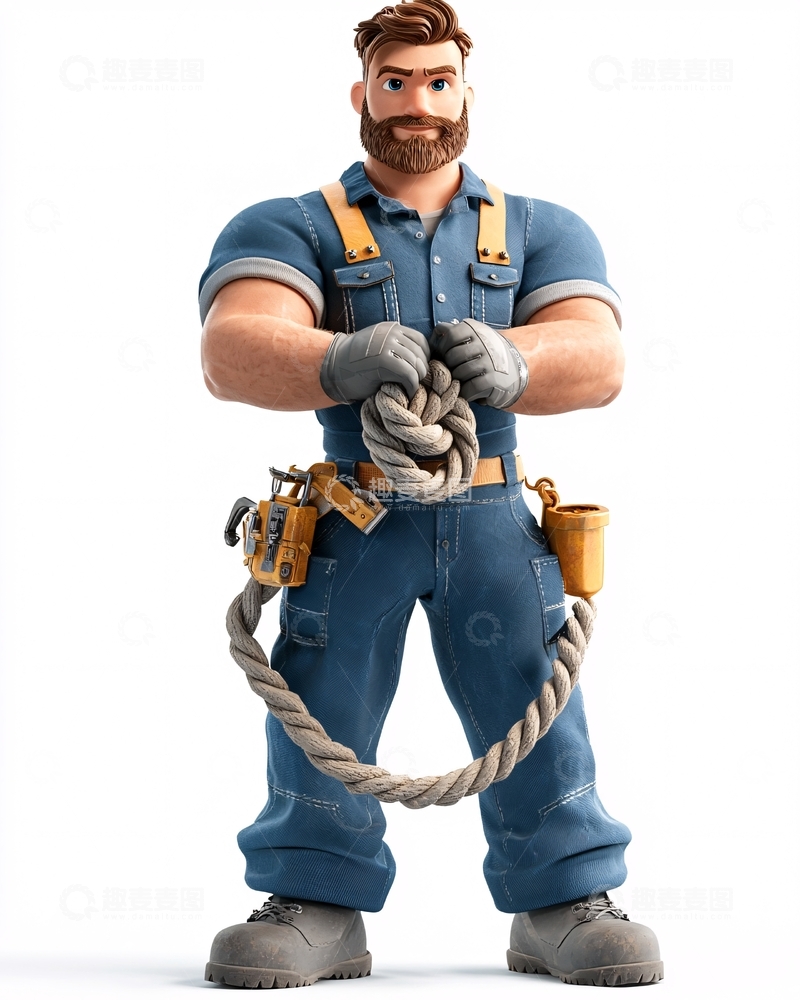 高清大图下载【趣麦麦图】强壮肌肉男卡通形象