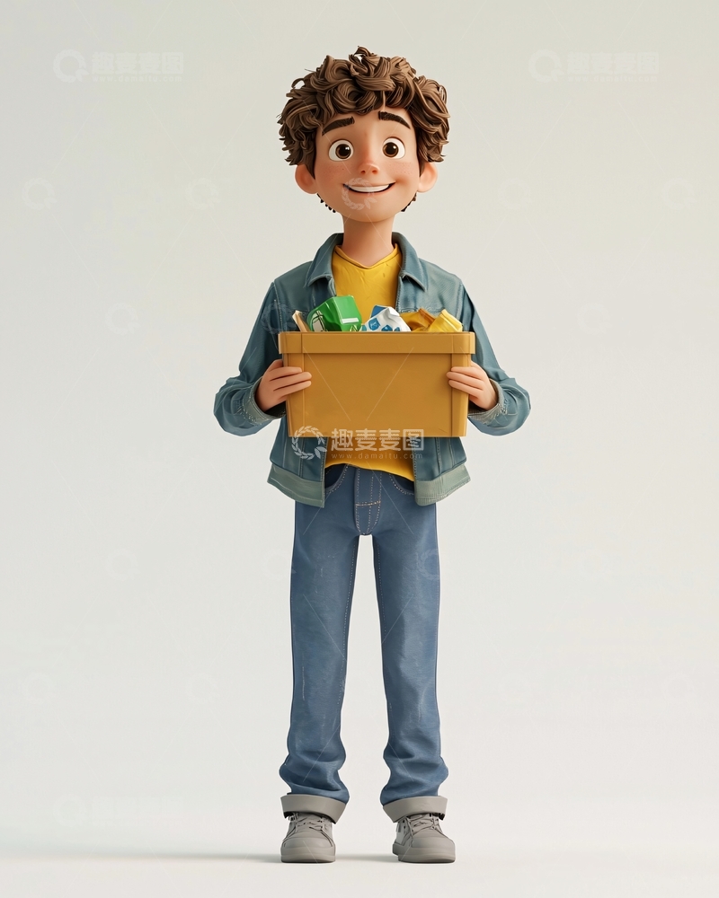 高清大图下载【趣麦麦图】卡通男孩