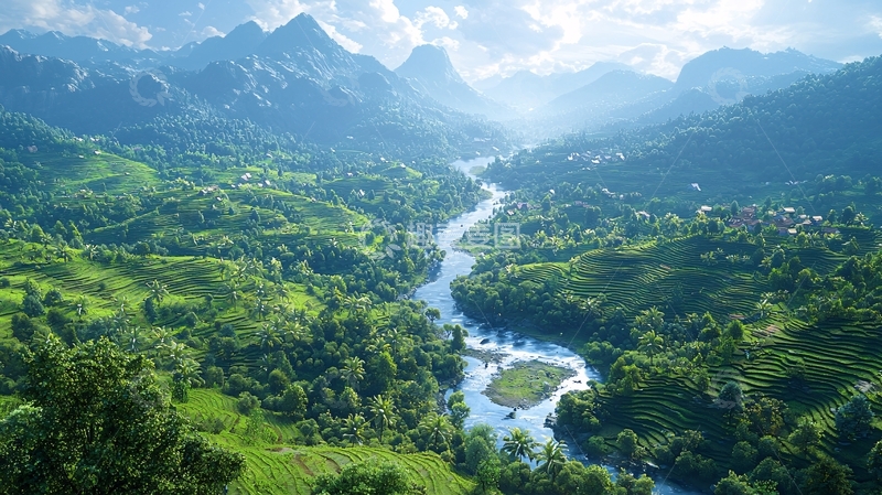 高清大图下载【趣麦麦图】山河壮丽景色