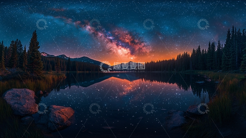 高清大图下载【趣麦麦图】星空倒影