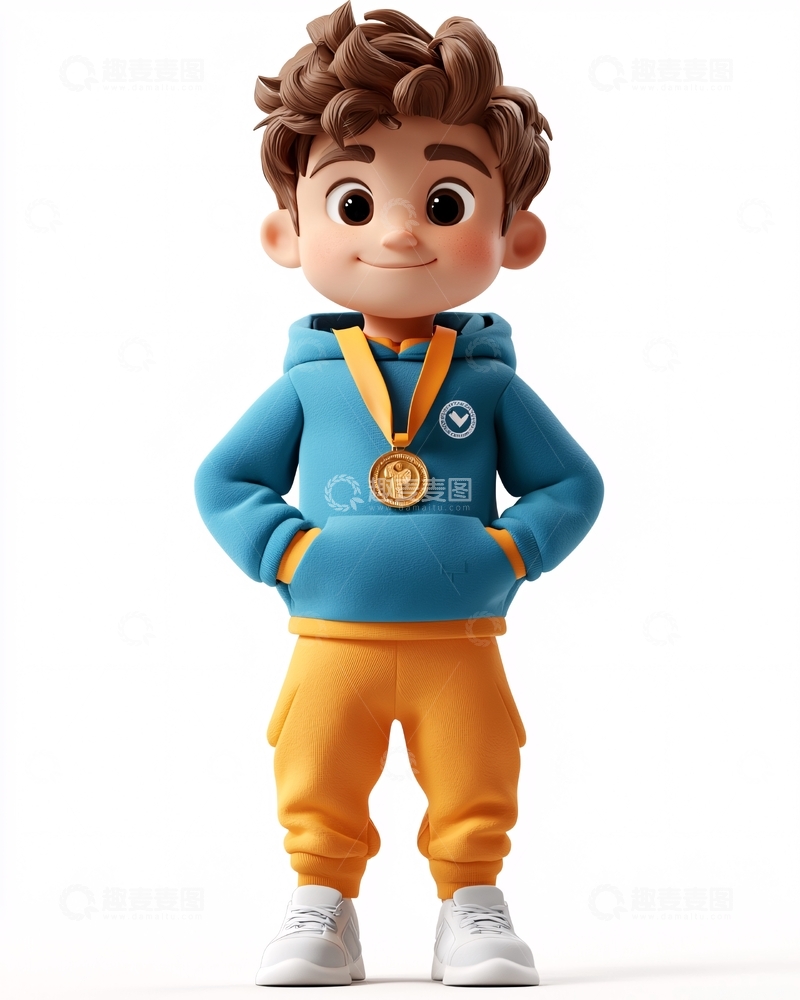 高清大图下载【趣麦麦图】可爱卡通男孩
