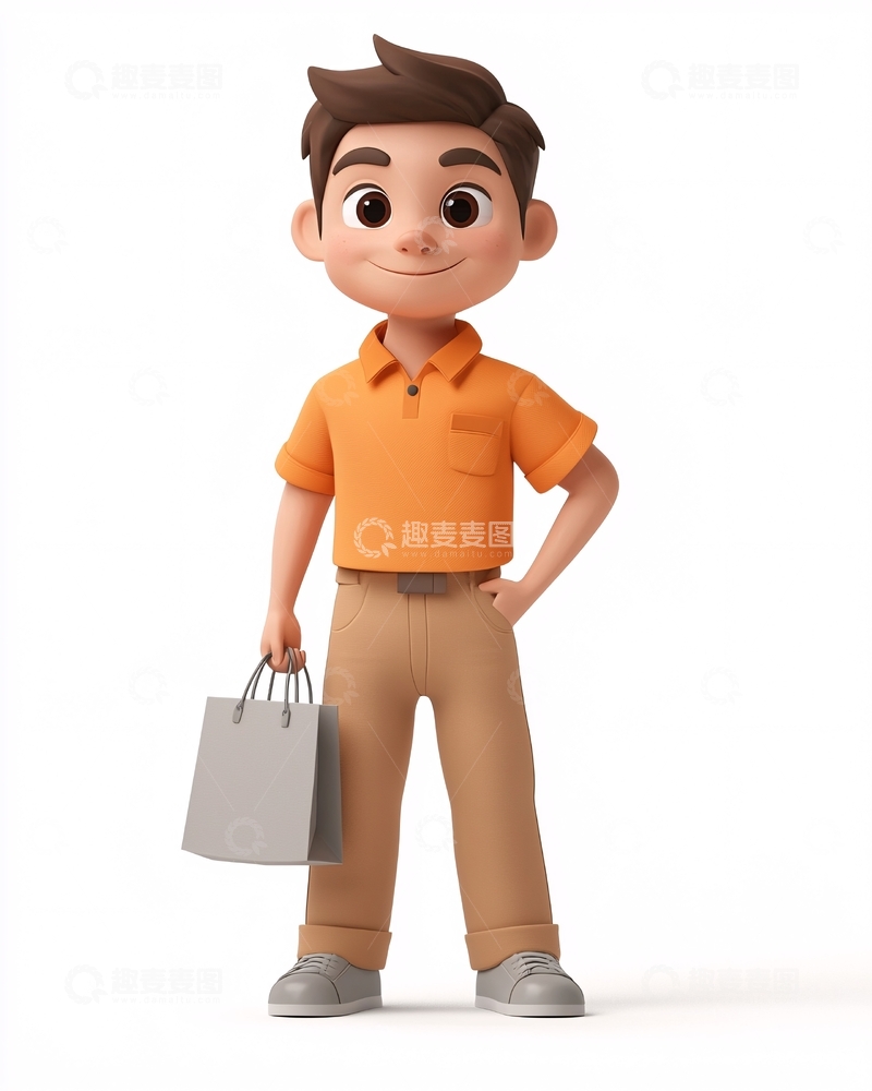 高清大图下载【趣麦麦图】卡通男孩