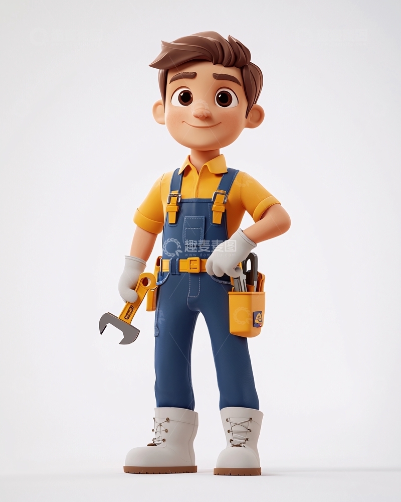 高清大图下载【趣麦麦图】卡通维修工