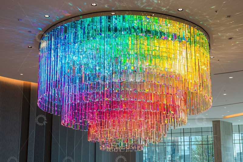 高清大图下载【趣麦麦图】彩虹水晶吊灯