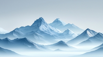 极简蓝色山脉高清壁纸