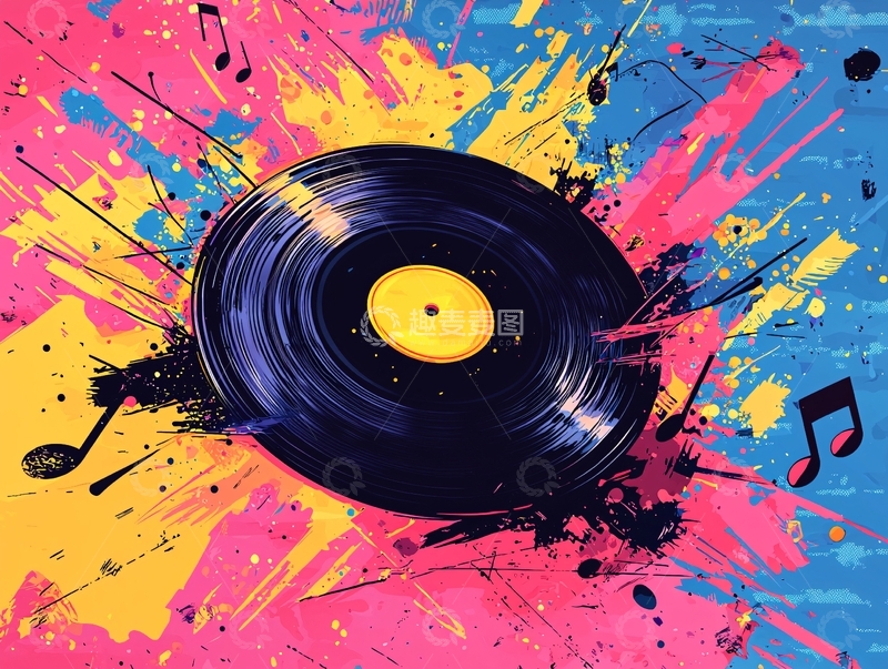 高清大图下载【趣麦麦图】黑胶唱片