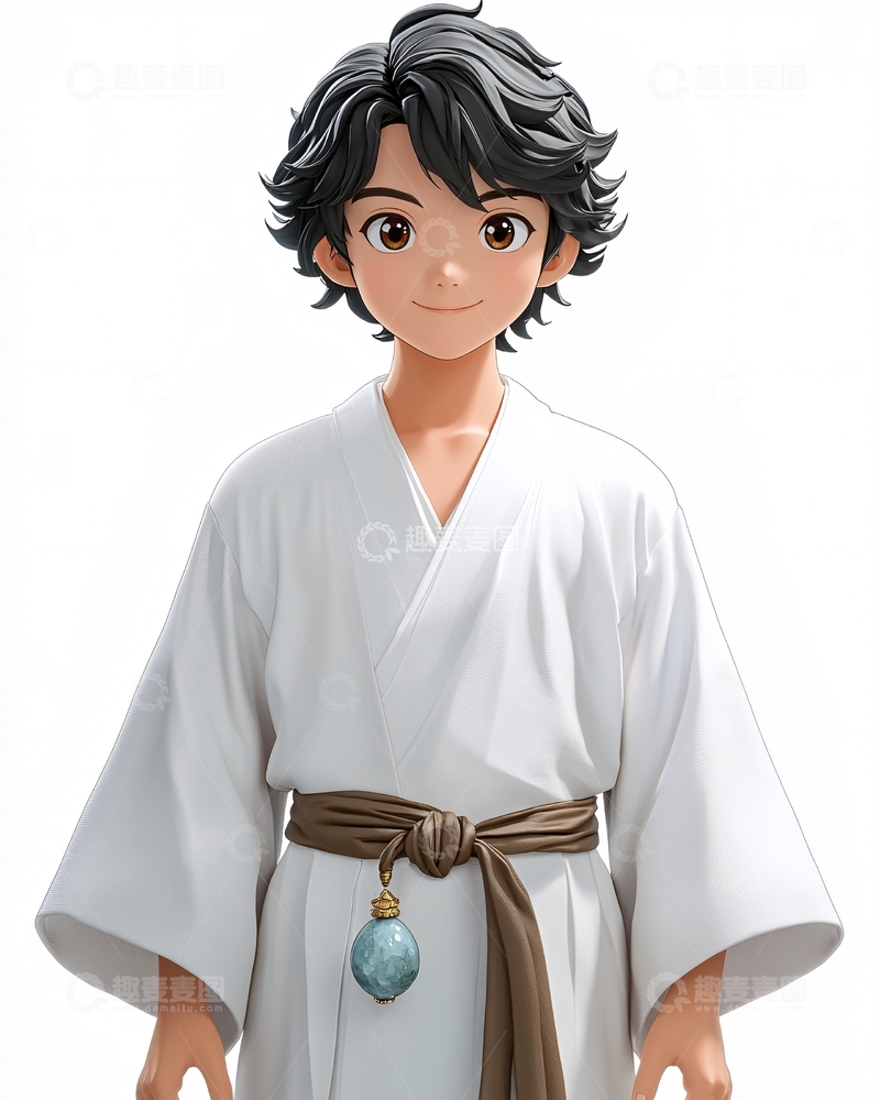 高清大图下载【趣麦麦图】白袍少年动漫人物