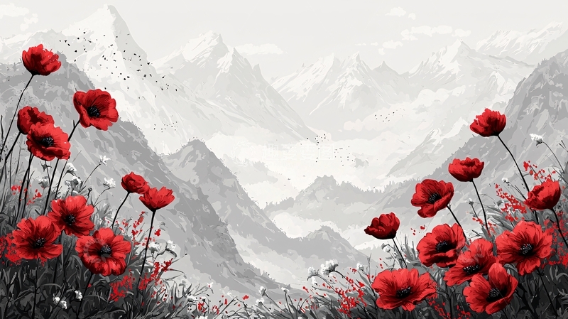 高清大图下载【趣麦麦图】红色罂粟花