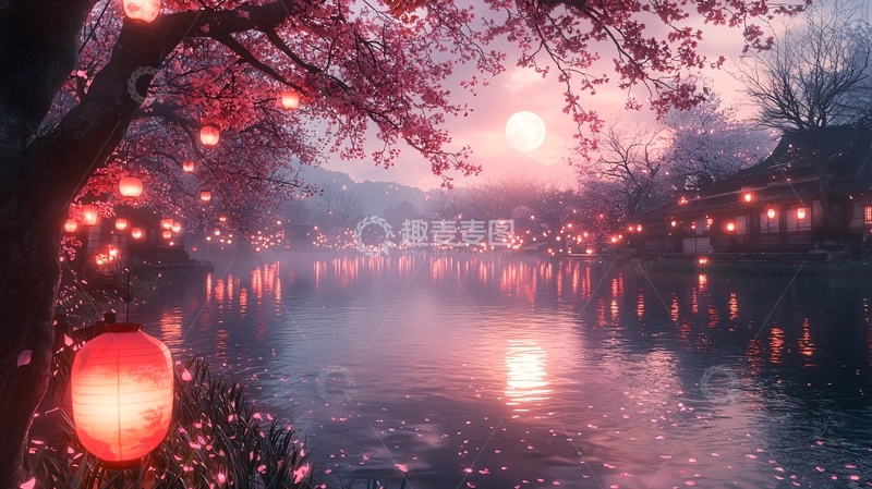 高清大图下载【趣麦麦图】梦幻唯美古风夜景