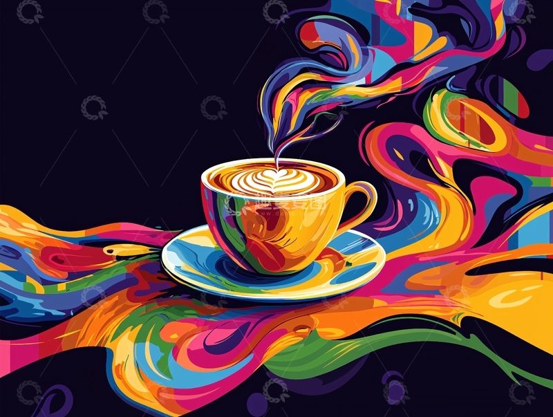 高清大图下载【趣麦麦图】彩色咖啡杯