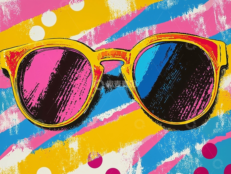 高清大图下载【趣麦麦图】彩色潮流太阳镜
