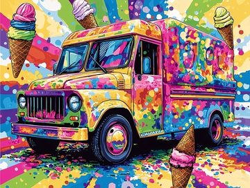 彩色冰淇淋卡车