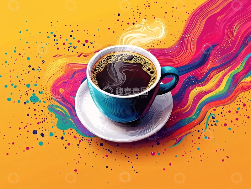 高清大图下载【趣麦麦图】彩色咖啡杯