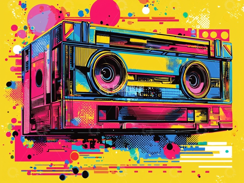 高清大图下载【趣麦麦图】彩色磁带