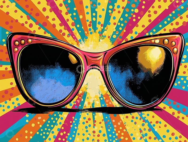 高清大图下载【趣麦麦图】复古猫眼墨镜