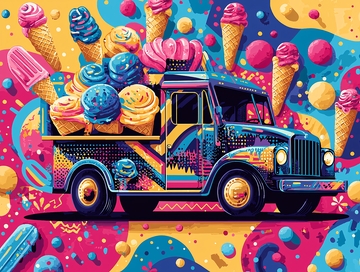 彩色冰淇淋卡车