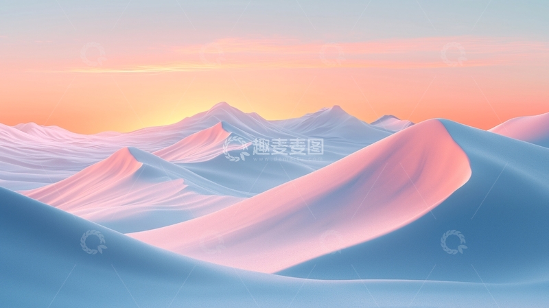 高清大图下载【趣麦麦图】粉色山脉