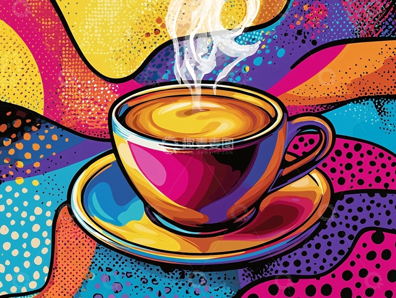 高清大图下载【趣麦麦图】彩色咖啡杯