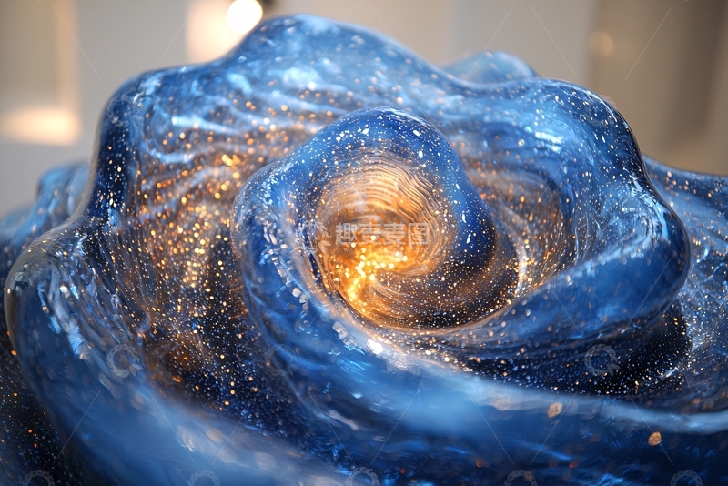 高清大图下载【趣麦麦图】蓝色玻璃宇宙星系