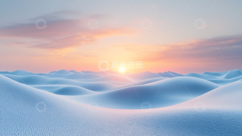 高清大图下载【趣麦麦图】极地日出雪景