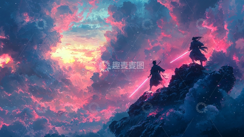 高清大图下载【趣麦麦图】唯美天空武士